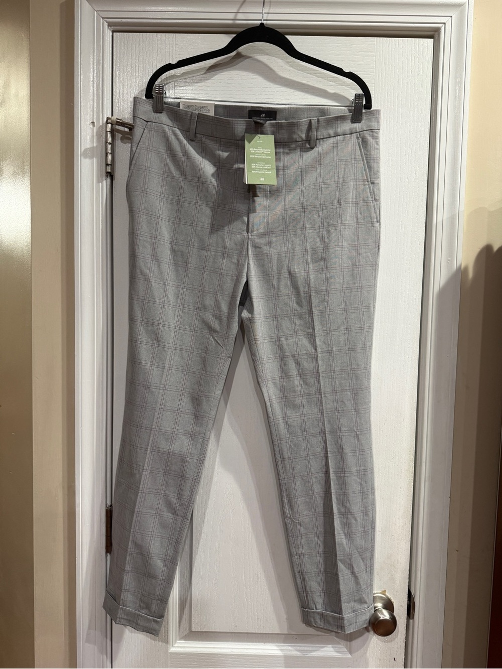 H&M Light Gray Plaid Men’s Dress Pants